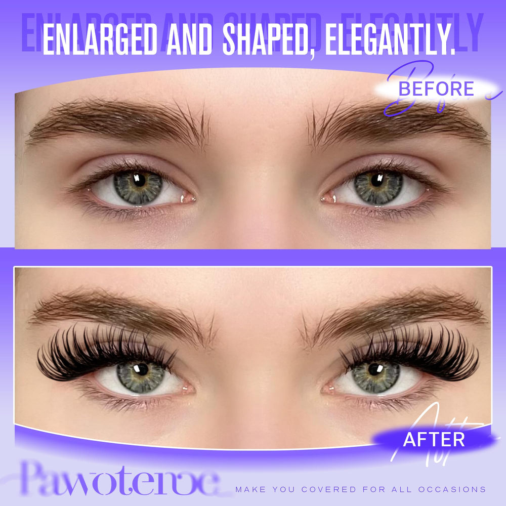 Pawotence Misha Lashes Clusters 10-18mm length option displayed