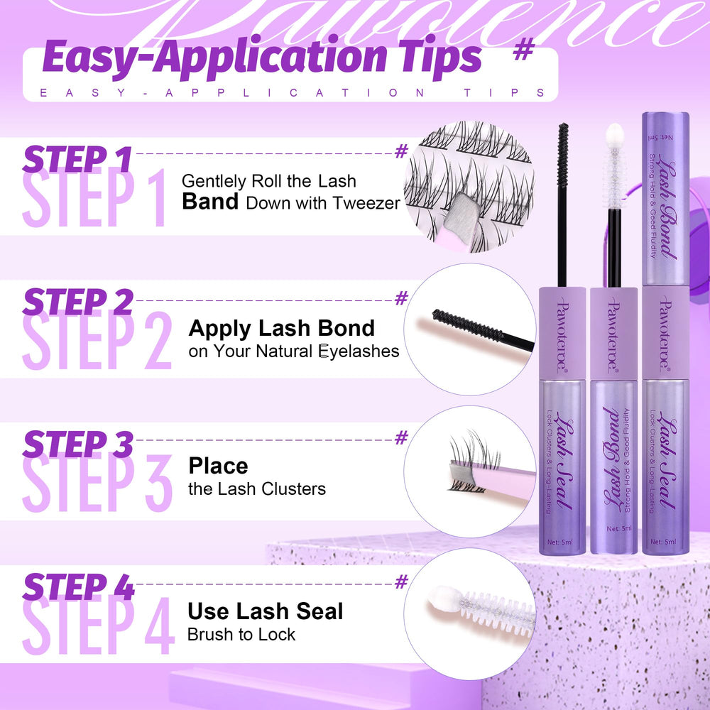 Pawotence natural-bottom lashes provide balanced, light volume.
