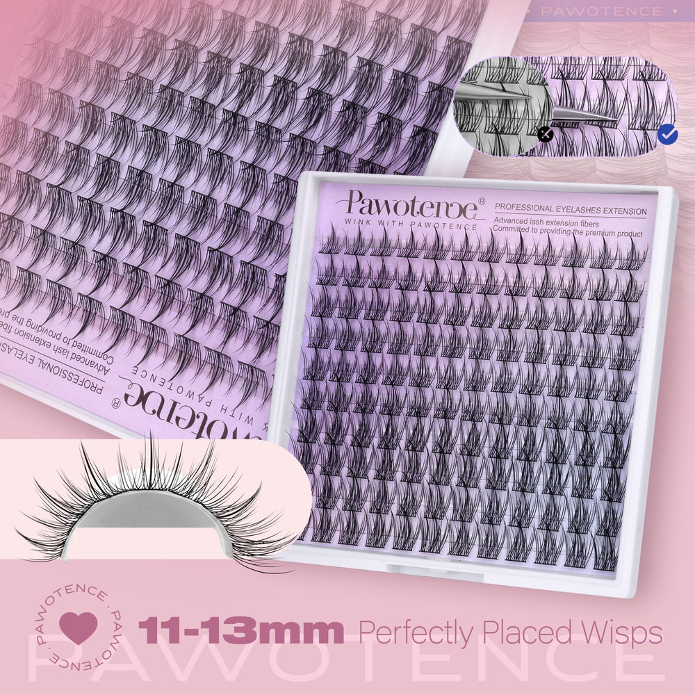 Pawotence Natural Lash Clusters designed for DIY lash extension versatility.