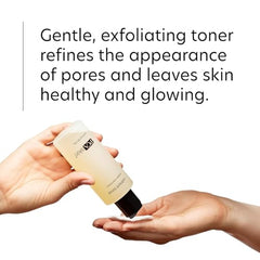 PCA SKIN Nutrient Toner on a cotton pad refines pores and nourishes skin.
