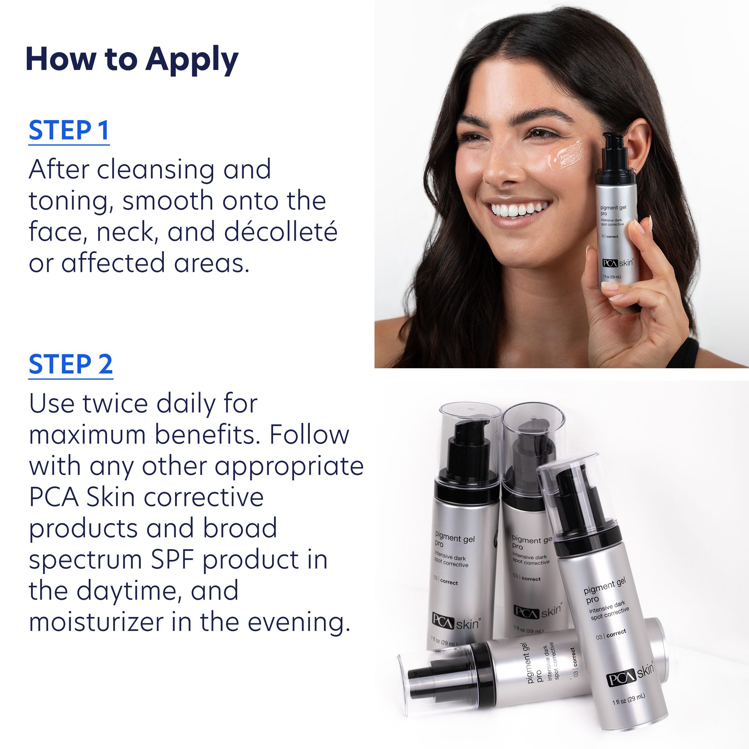 PCA SKIN Pigment Gel Pro range of skin tones suitable for even look.