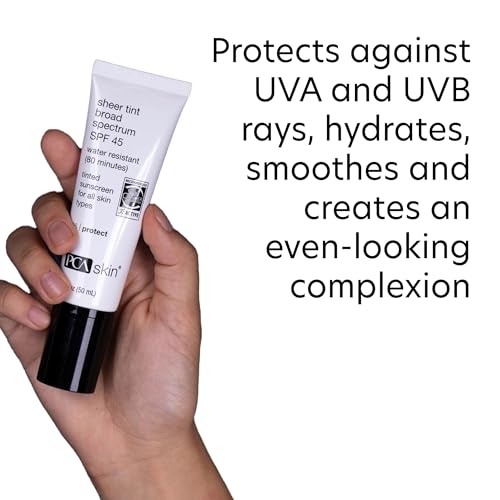 Closeup swatch of PCA Skin Sheer Tinted Sunscreen blends with skin.
