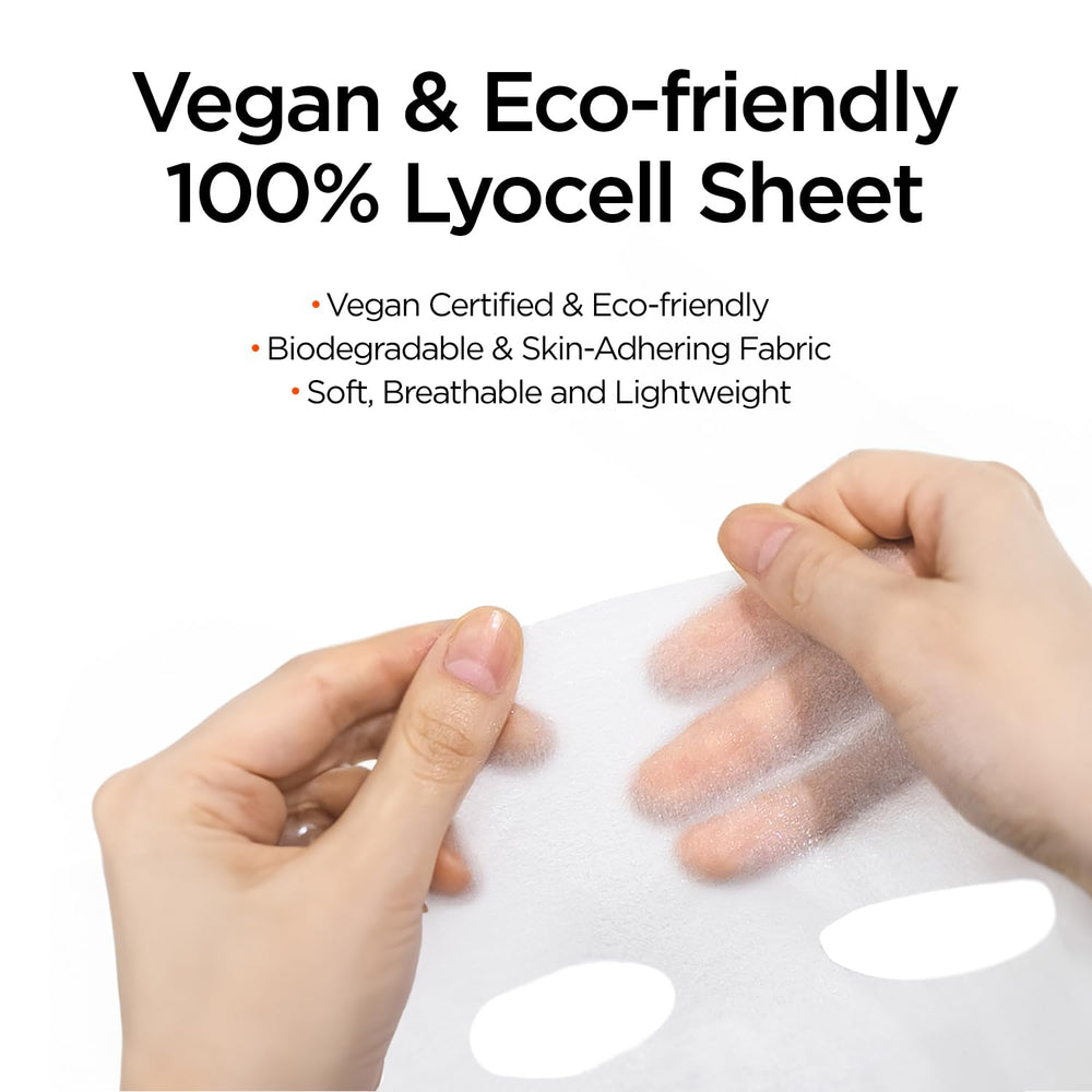 P.CALM Barrier Cycle Sheet Mask illustrating oil balance and a refreshed look.