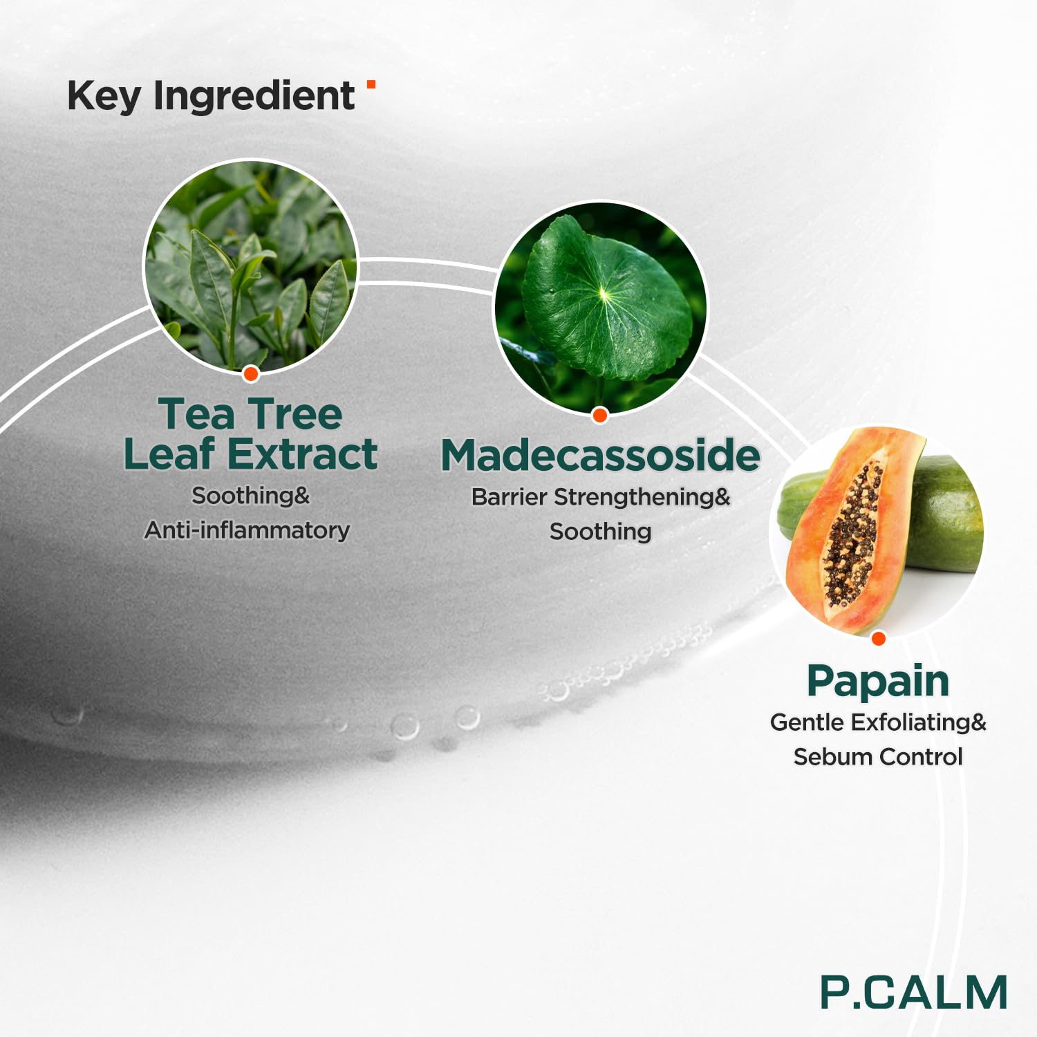 Applying P.CALM Barrier Cycle Toner Pad on the face for a refreshing cleanse.