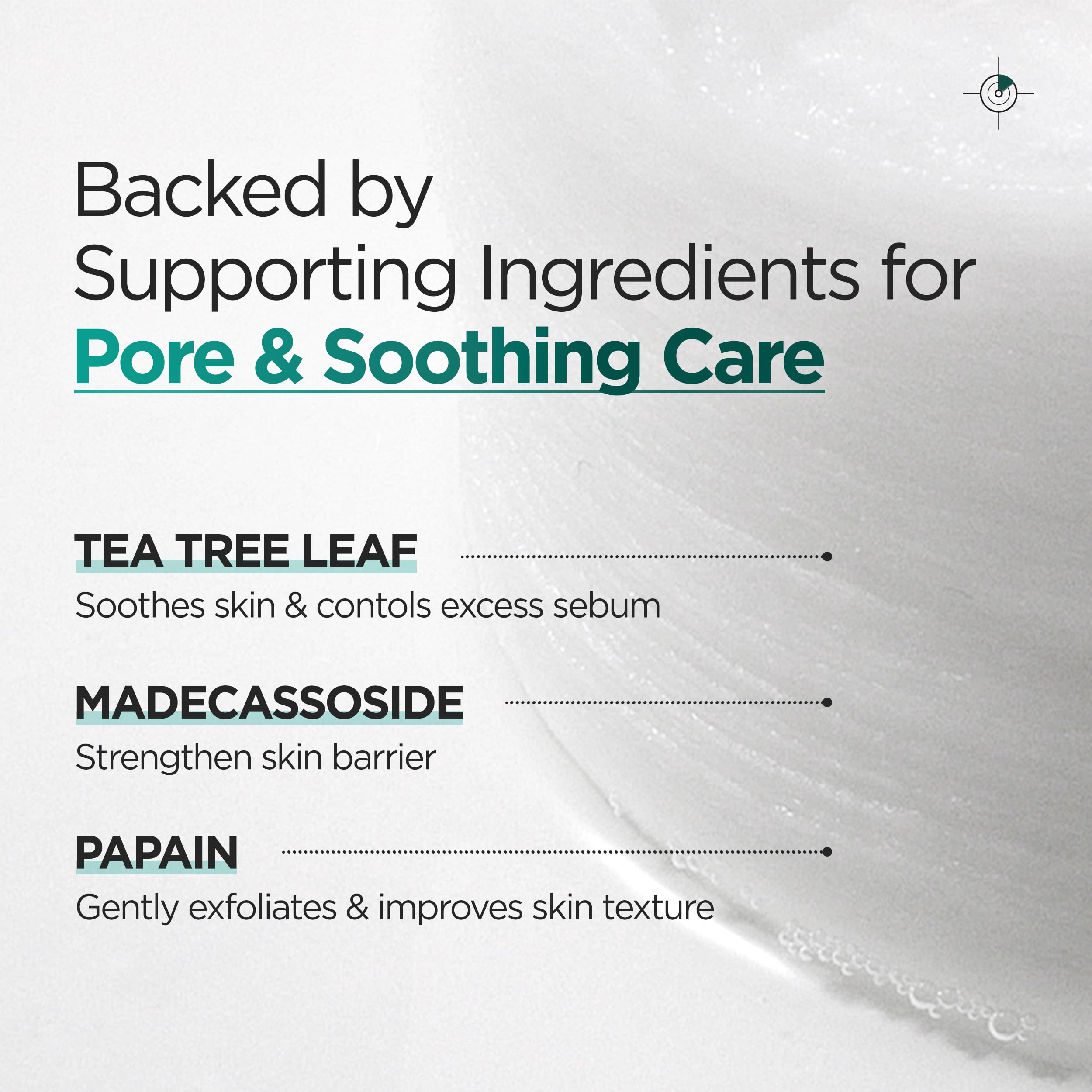 P.CALM Barrier Cycle Toner Pad centella asiatica ingredient focus for soothing care.