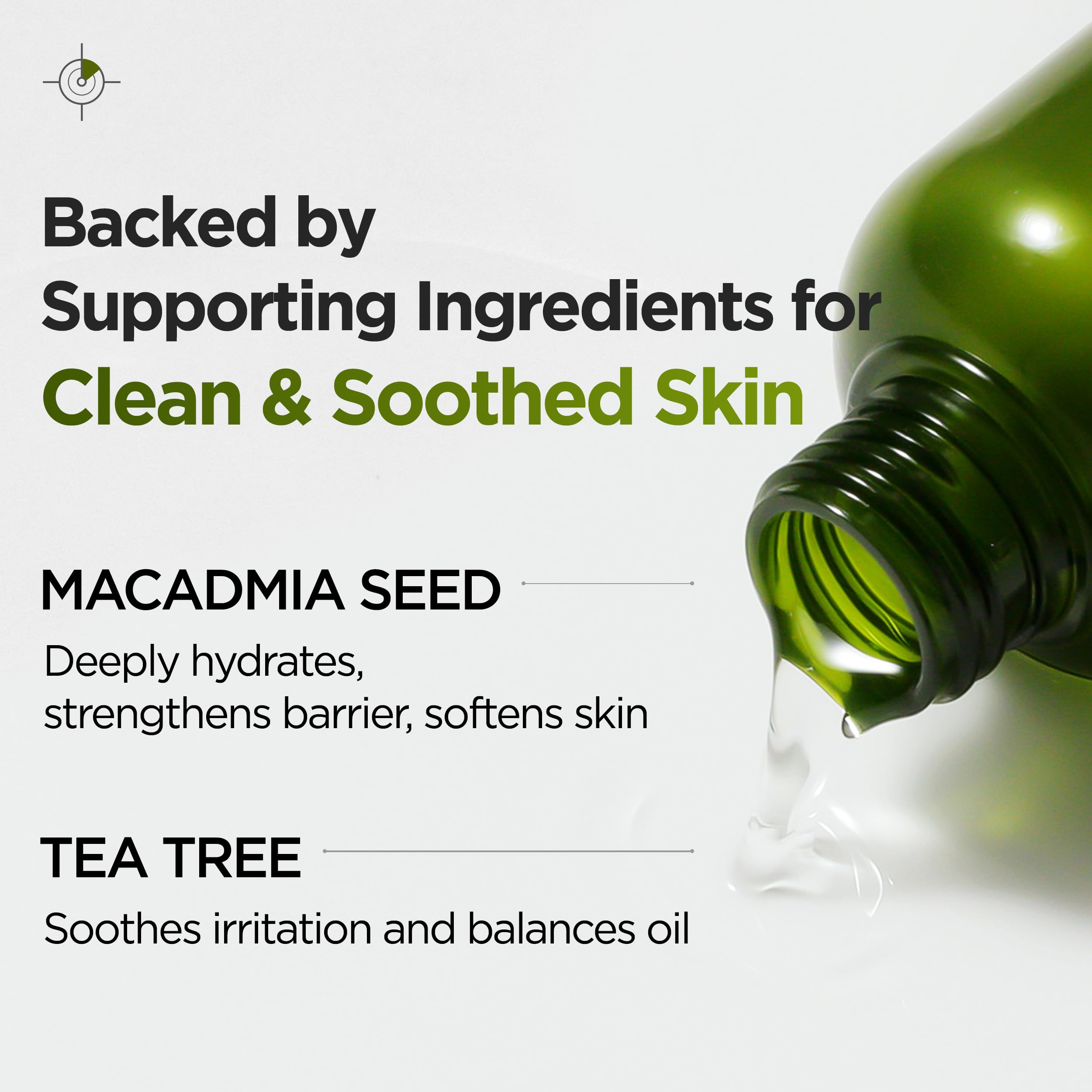 P.CALM Underpore tea tree close-up spotlights clarifying action