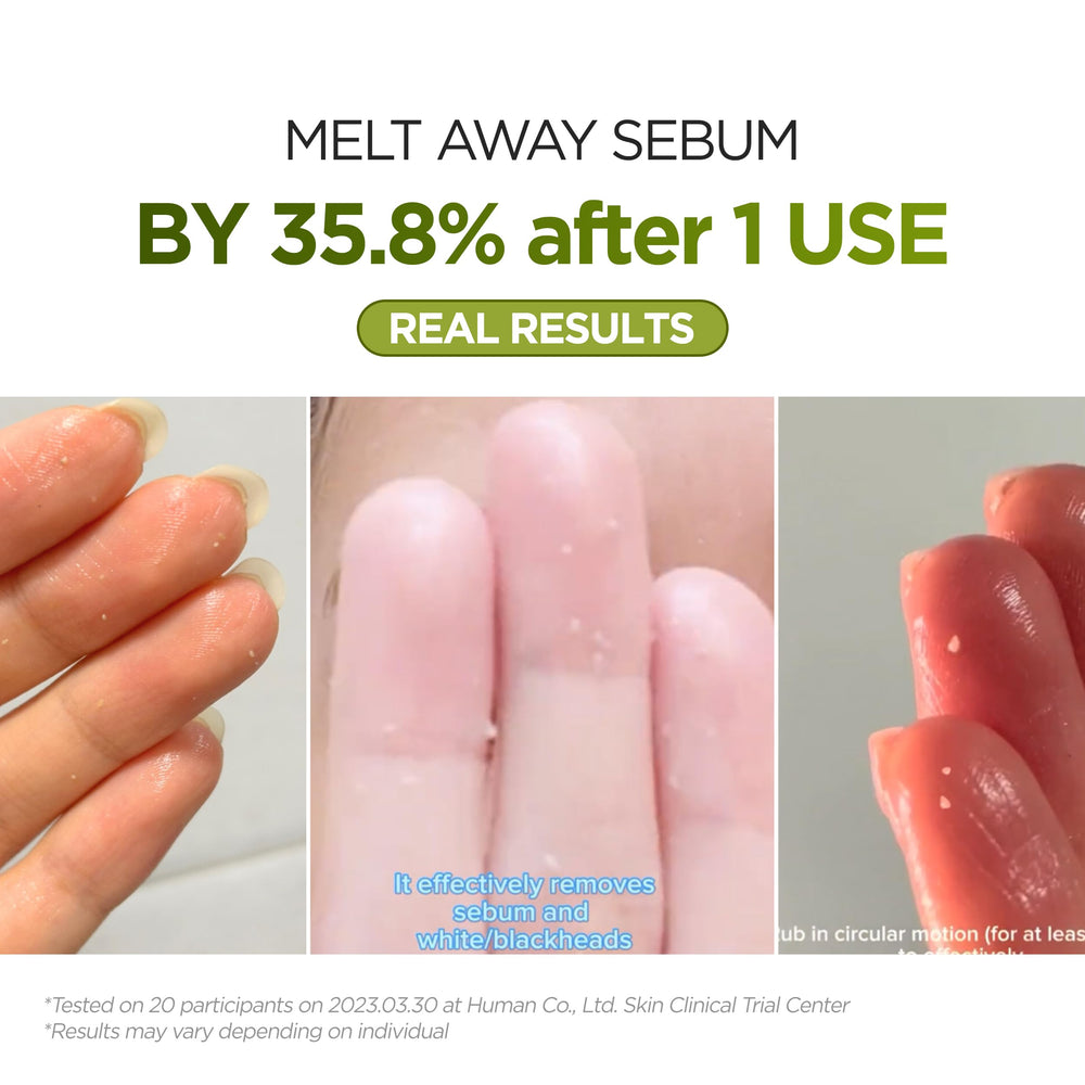 P.CALM Underpore makeup removal action demonstrates quick cleansing