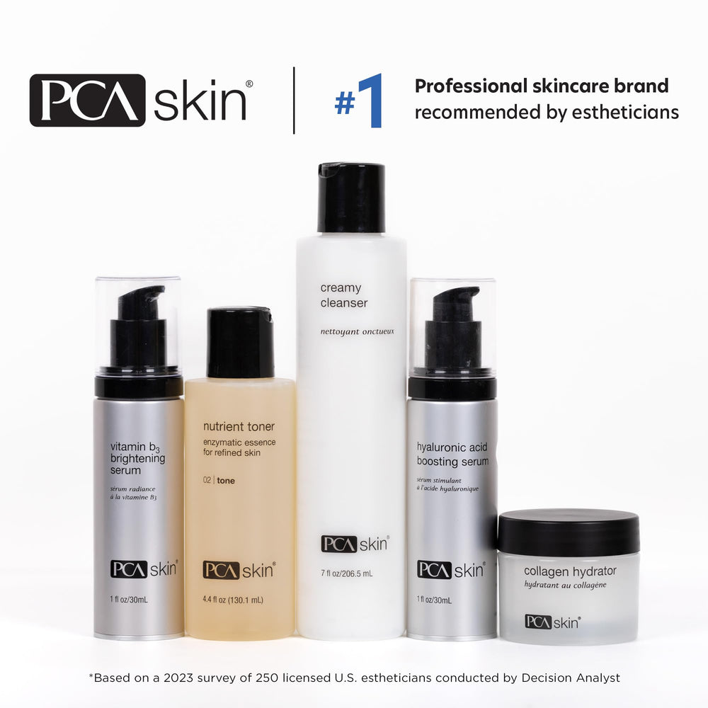 PCA SKIN moisturizer being applied for plump, refreshed skin.