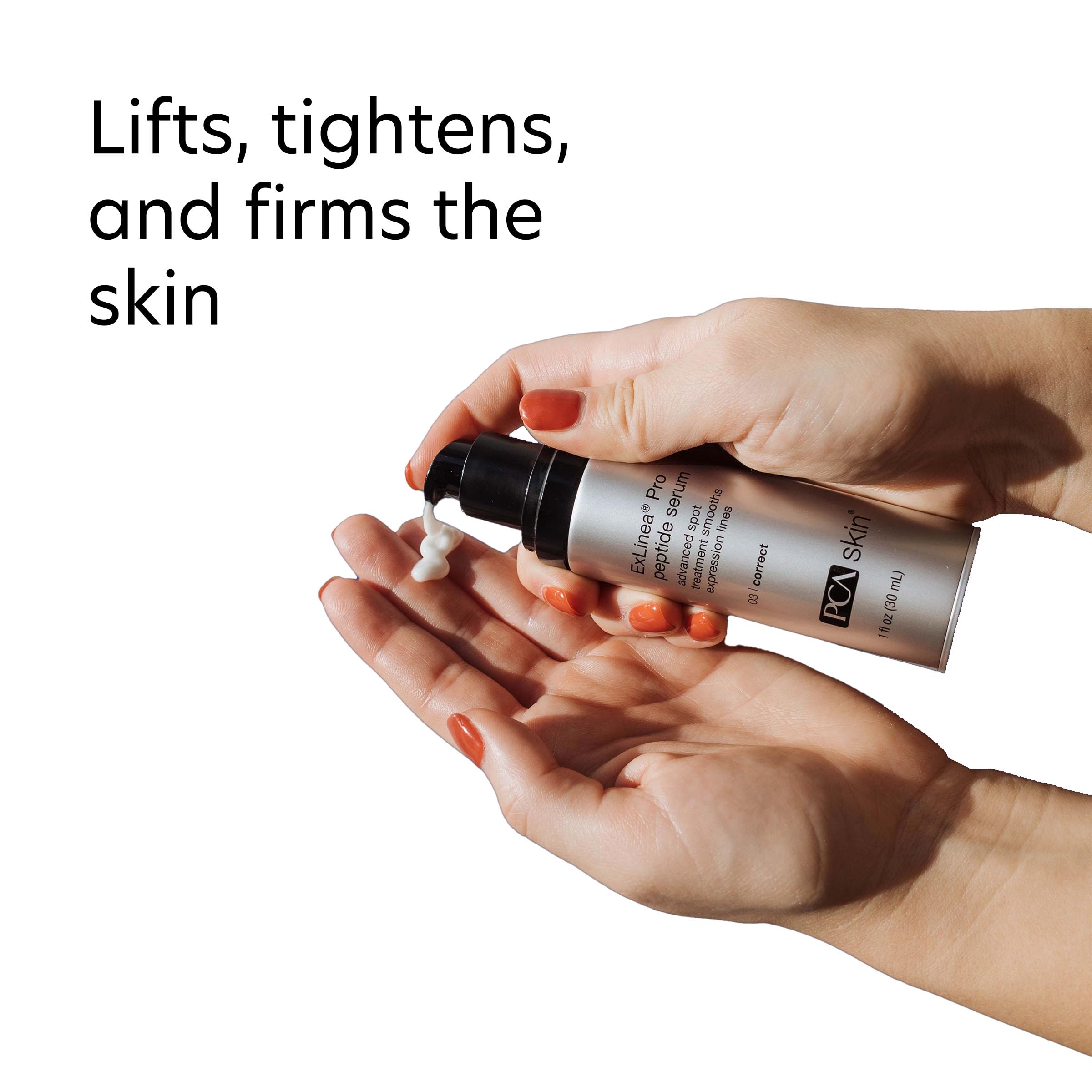 PCA SKIN ExLinea Pro Peptide Serum dropper closeup for precise application