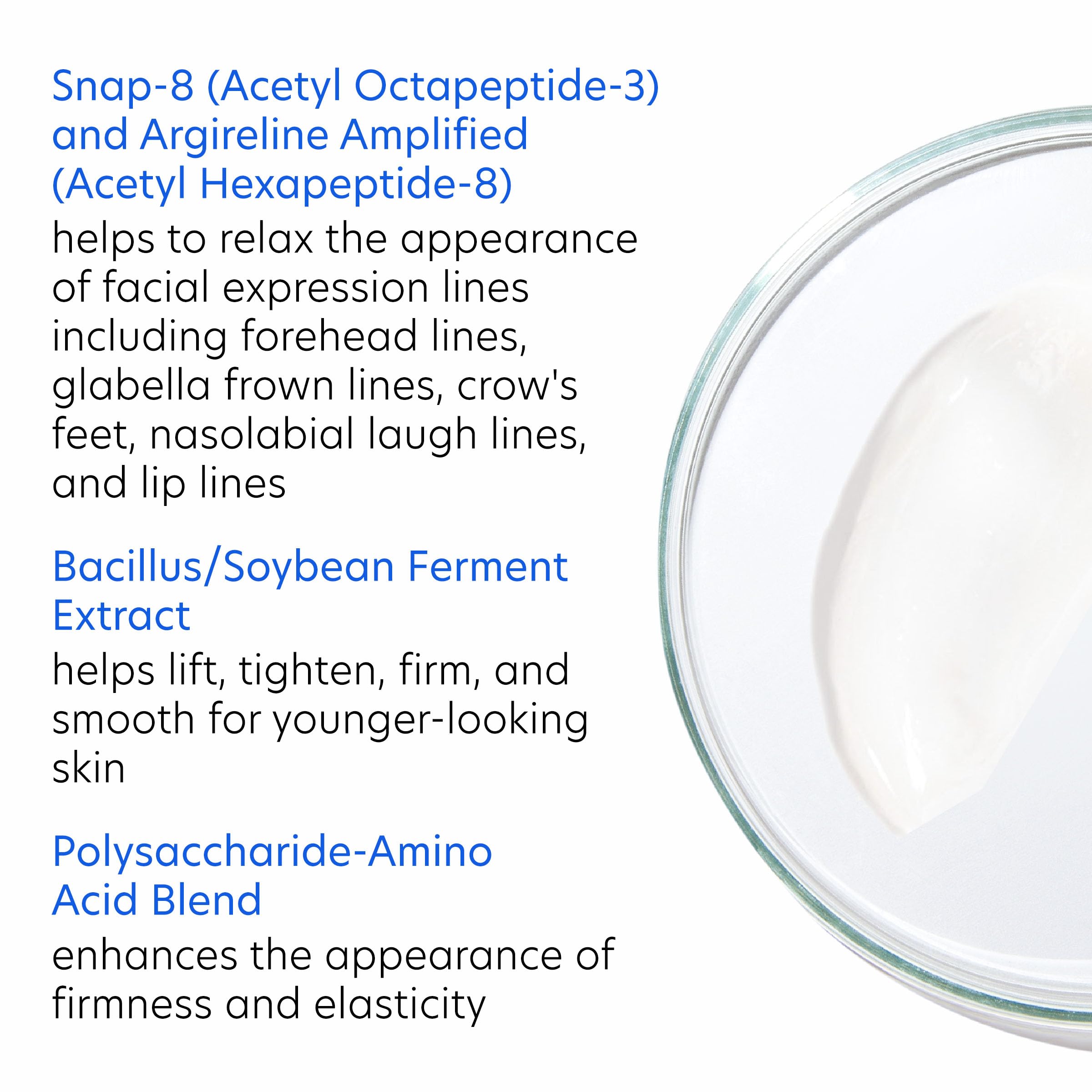 PCA SKIN ExLinea Pro Peptide Serum eye area closeup suggesting smoother look