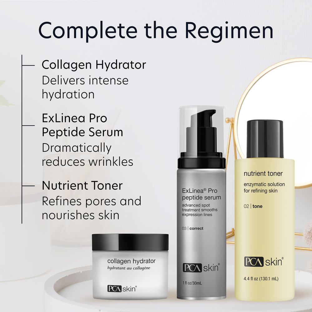 Ingredients graphic featuring pumpkin wine and lactic acid inside PCA SKIN toner.