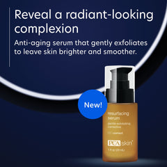 PCA SKIN Resurfacing Serum bottle-pump close-up highlighting smooth texture.