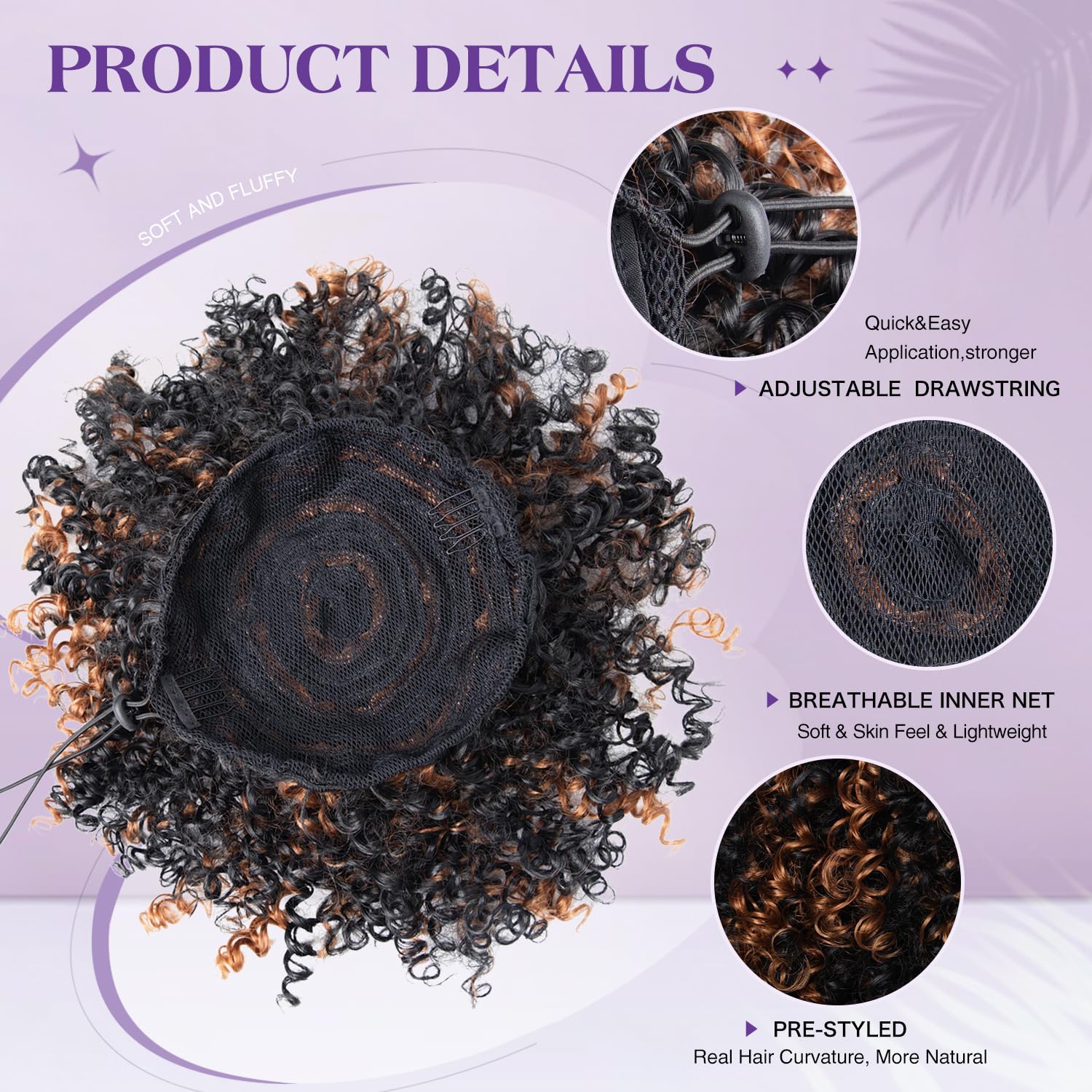Pcololin front clip secured ponytail for a seamless finish.