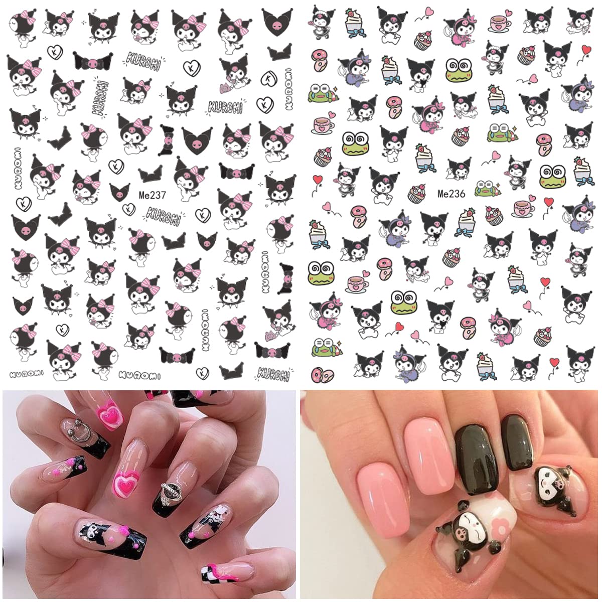 PDFADSK 3D self-adhesive decals add durable, salon-style nail designs.