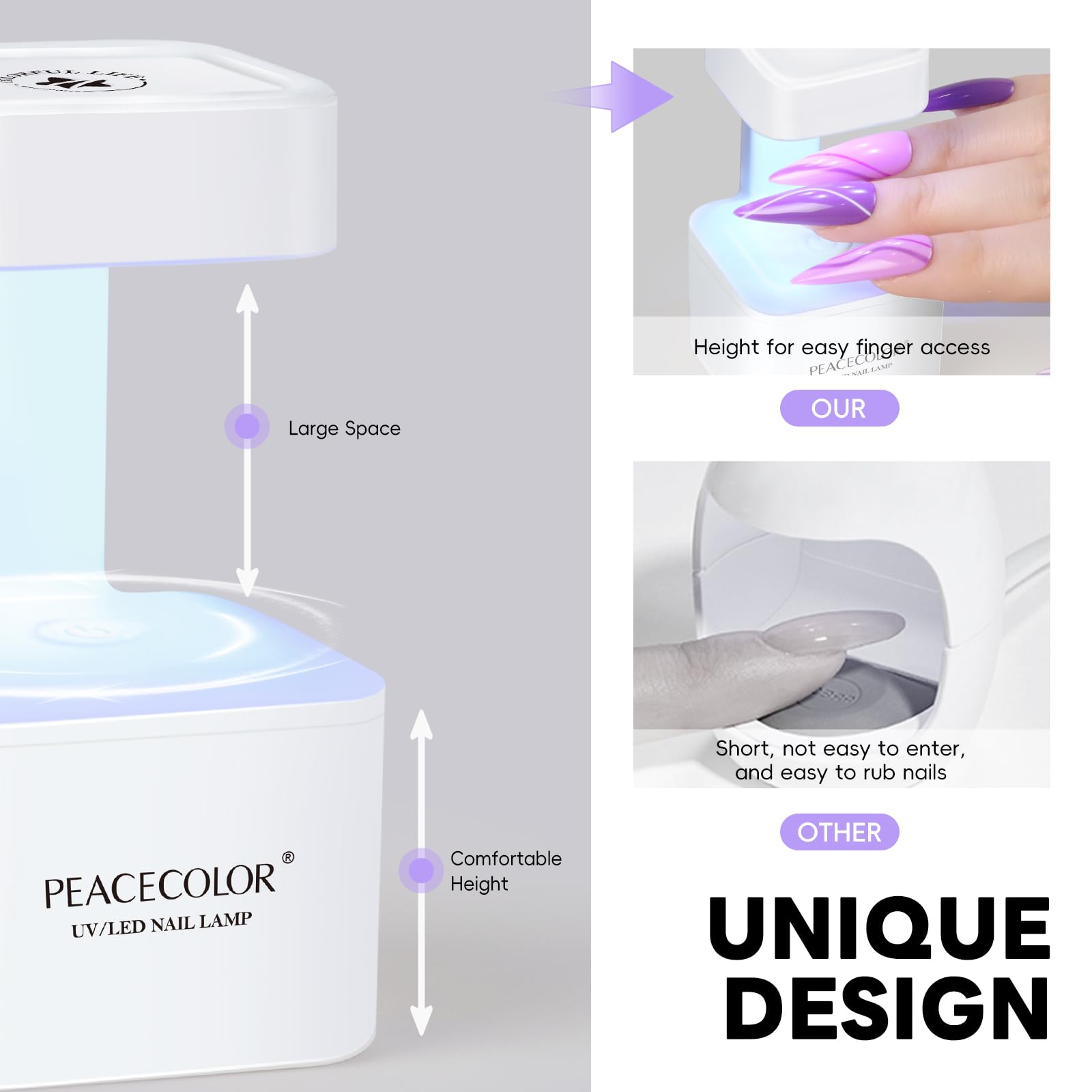 PEACECOLOR easy-to-use lamp ideal for beginners in nail care