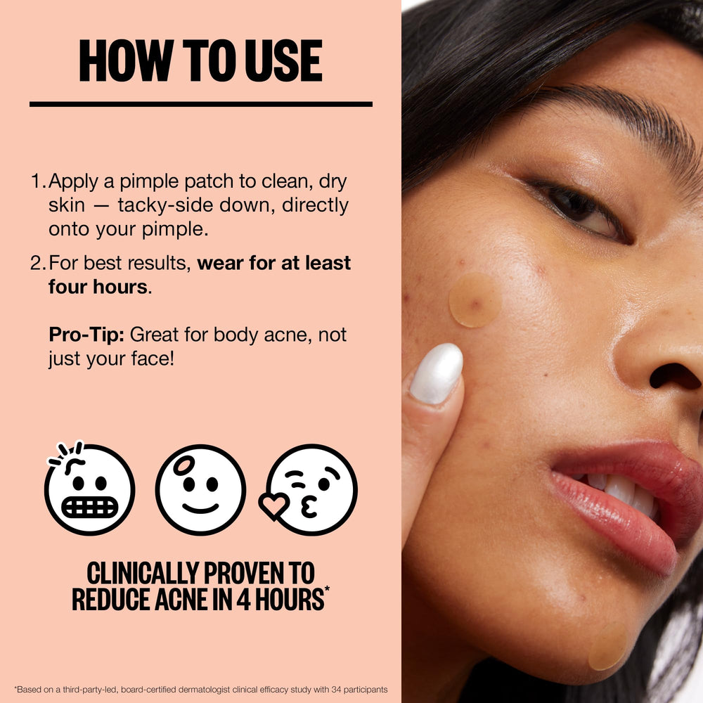 Peace Out Acne Healing Dots infused with aloe vera for soothing skin comfort.