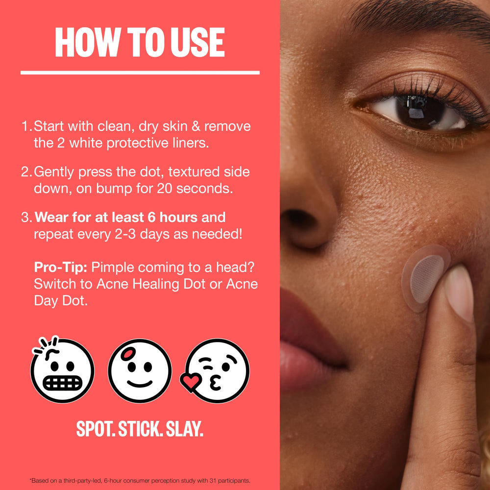PEACE OUT Early Stage Acne Dots on-the-go care in action