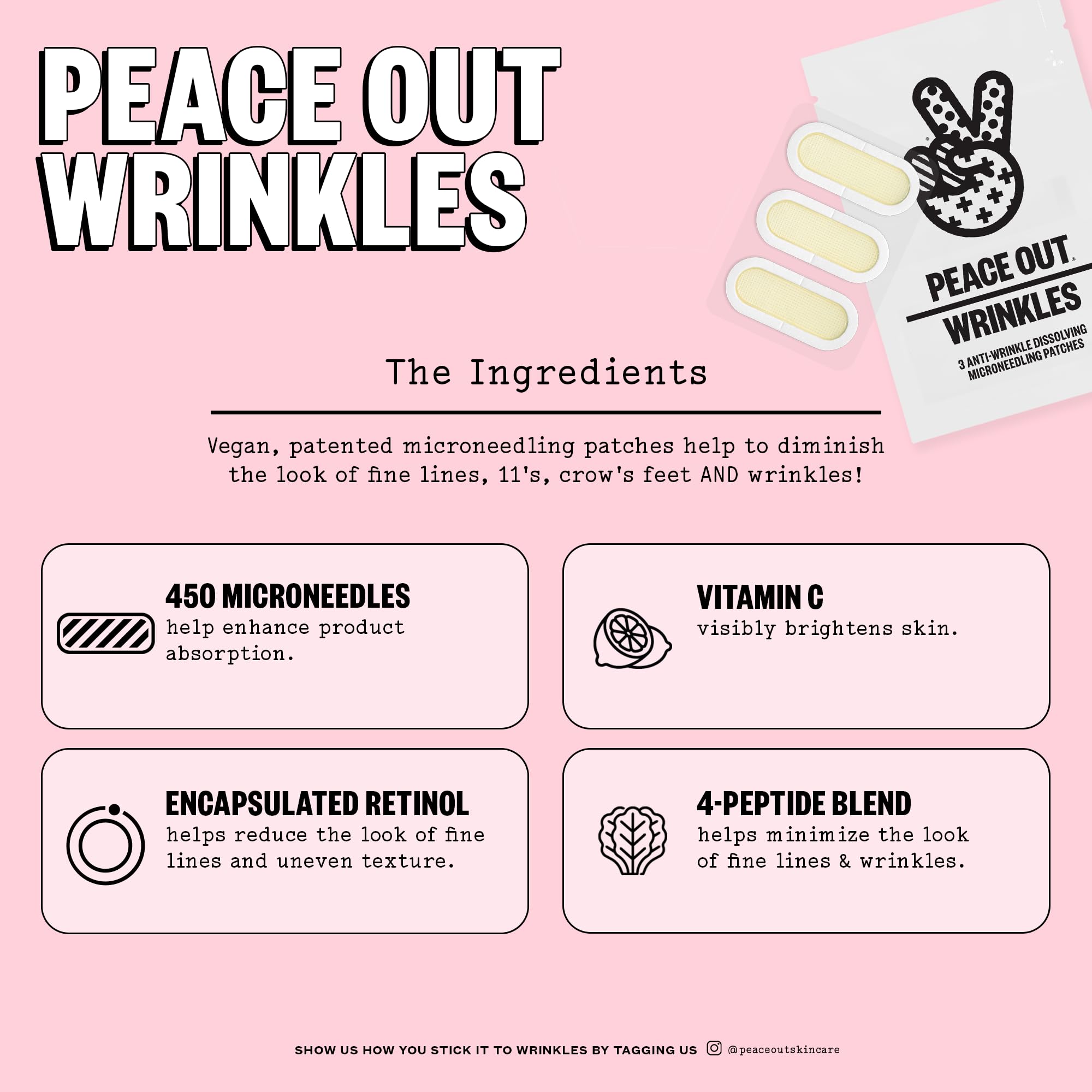 Peace Out microneedling patches in use emphasizing enhanced absorption