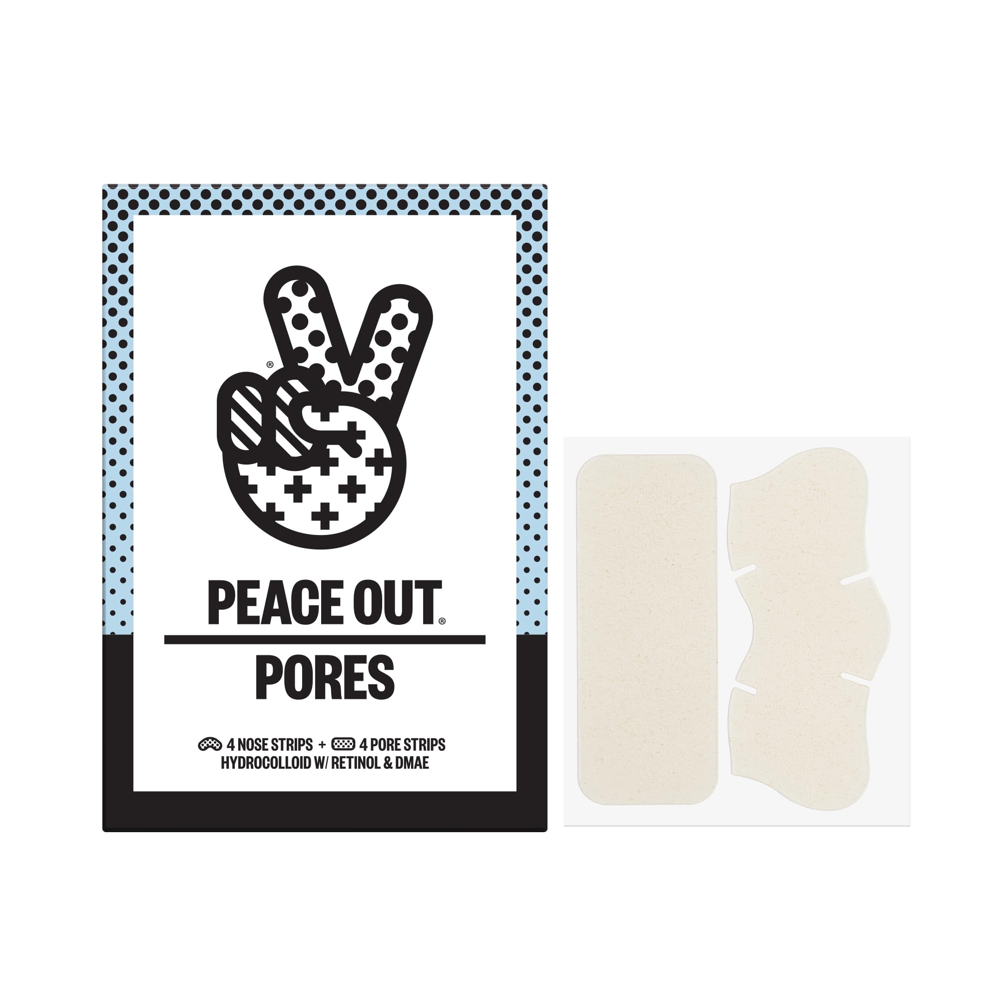 Peace Out nose strip clarifying pores and absorbing oil for refreshed skin.