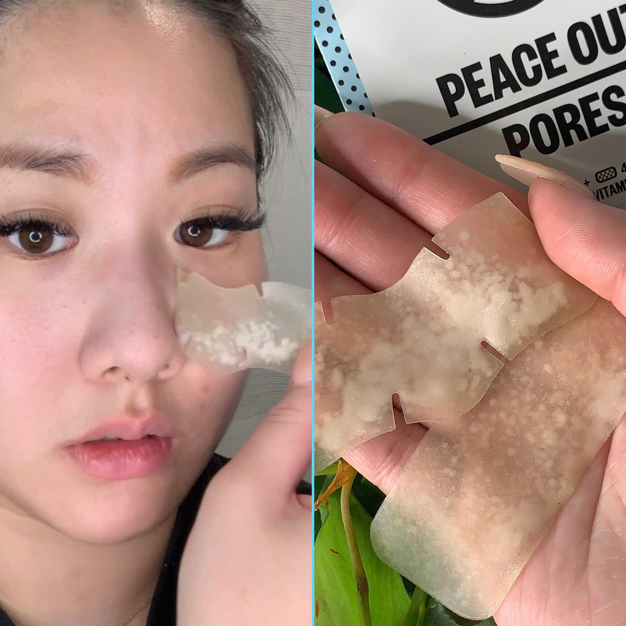 Peace Out nose strip with flexible fit for comfortable cleansing.