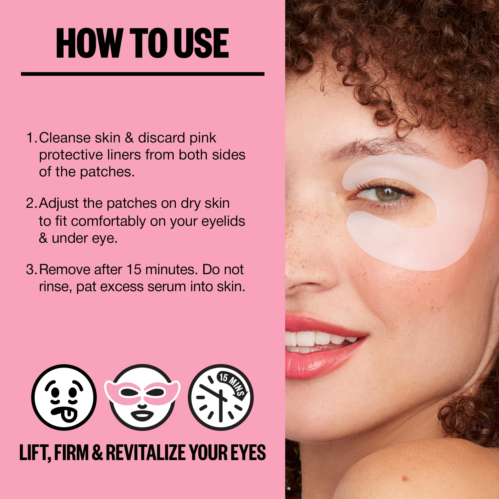 PEACE OUT patch application before makeup shows quick refresh.