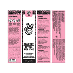 Peace Out Retinol Face Stick being applied on skin with smooth glide for targeted care.