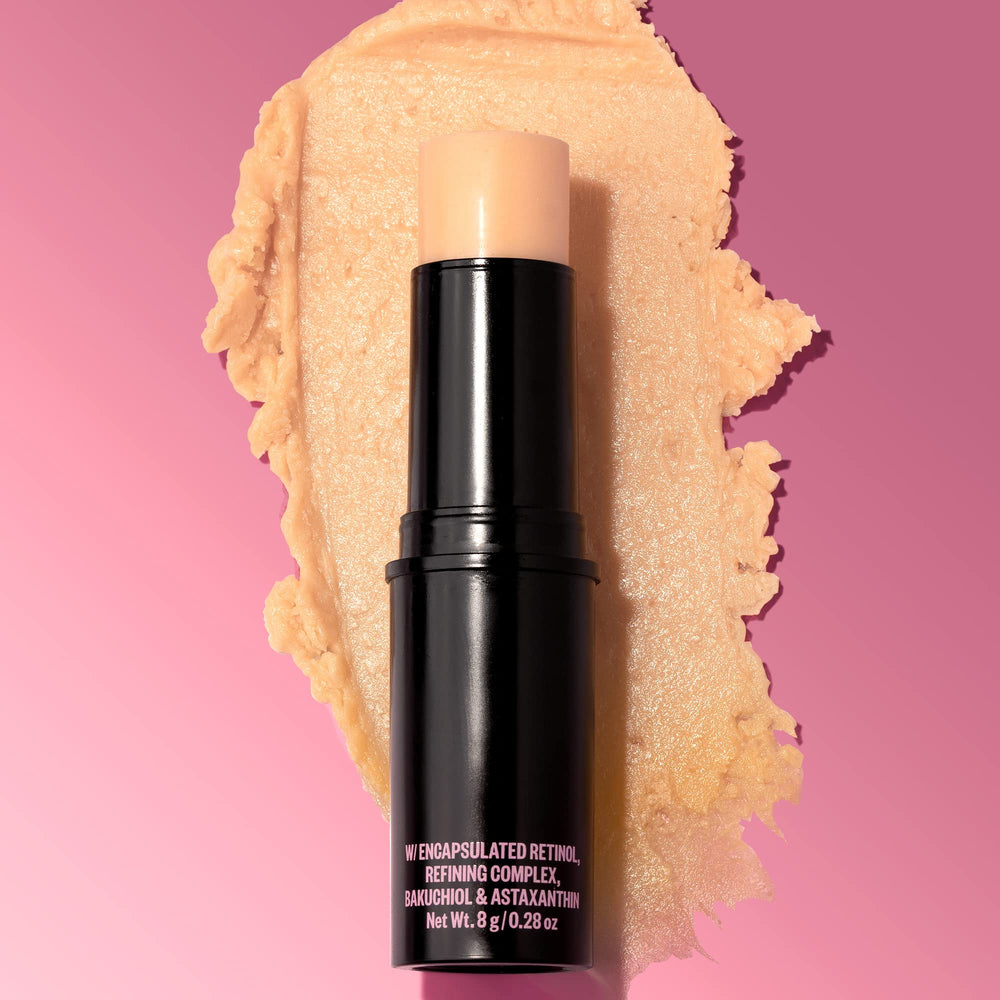 Ingredient highlights: fruit enzyme complex in Peace Out Retinol Face Stick promotes balanced texture.