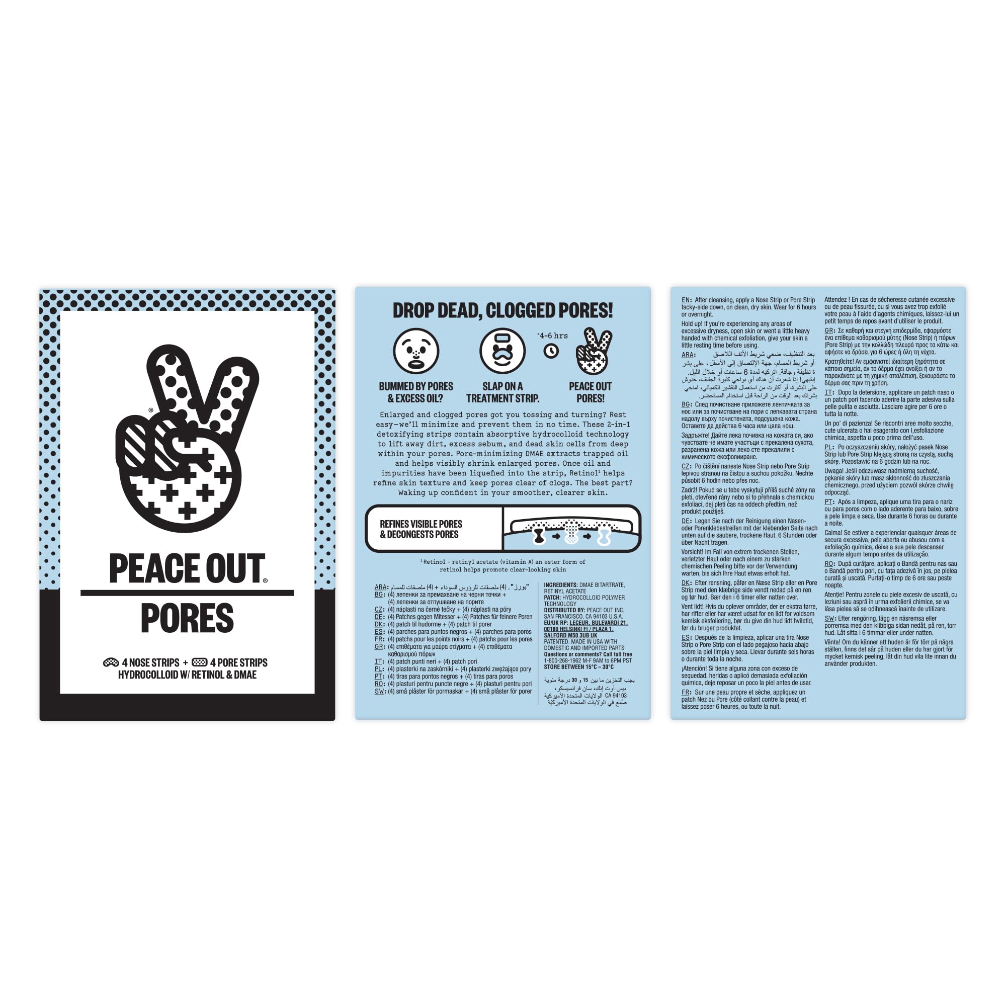Peace Out retinol-infused nose strip refines texture and minimizes pores.
