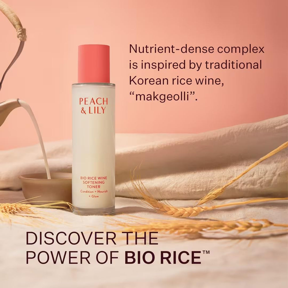 Bio RiceTM complex highlighted in Peach & Lily toner for nourishing hydration