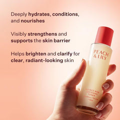 Botanical ferments in Peach & Lily Bio Rice Wine Toner support balanced skin