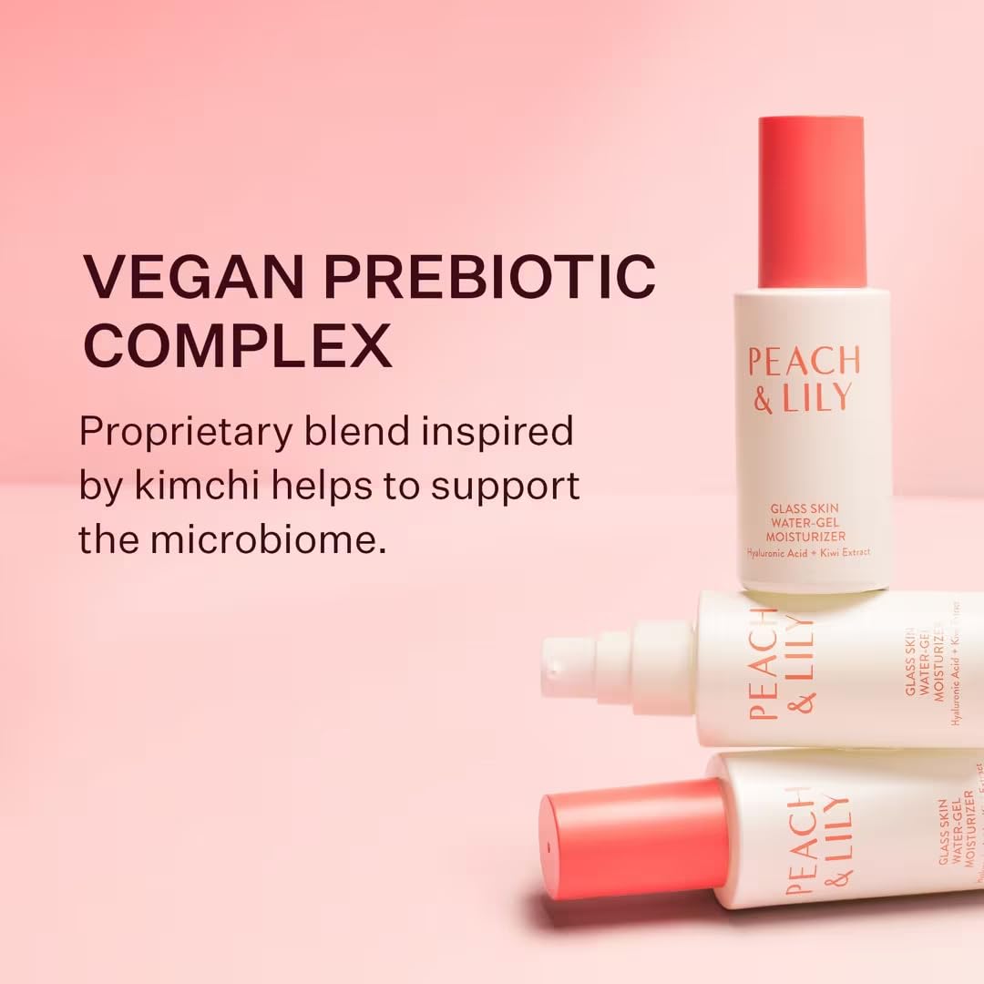 Peach and Lily bottle dispense demonstrates easy, quick skincare application.