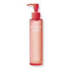 Peach & Lily Ginger Melt Oil Cleanser bottle pour for quick makeup removal.