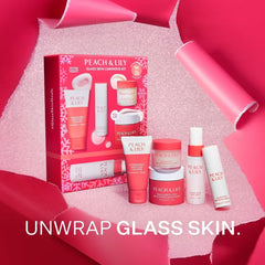 Peach & Lily Glass Skin Luminous Kit essence bottle highlighted for soothing hydration.