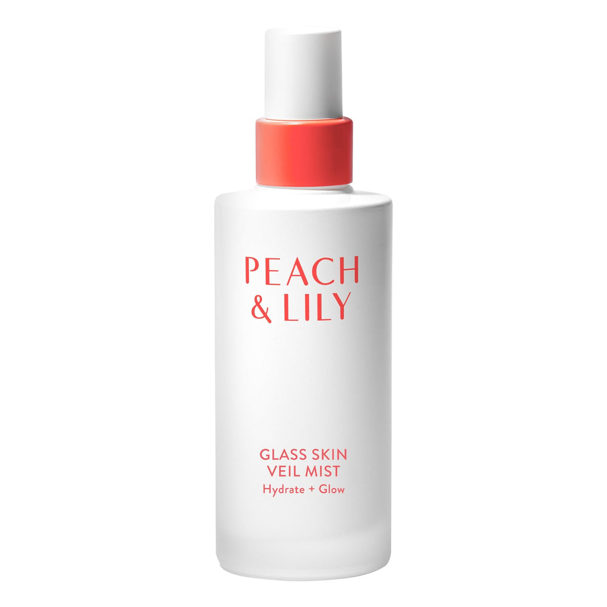 Peach & Lily Glass Skin Veil Mist bottle close-up showing weightless hydration