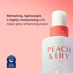 Peach & Lily Glass Skin Veil Mist being dispensed for refreshing hydration