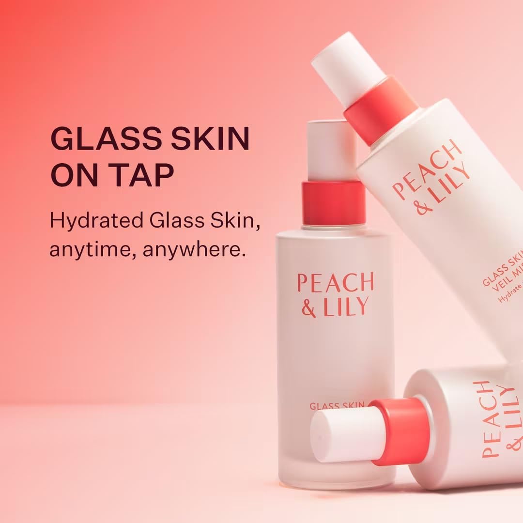 Peach & Lily Glass Skin Veil Mist used under makeup to prep skin