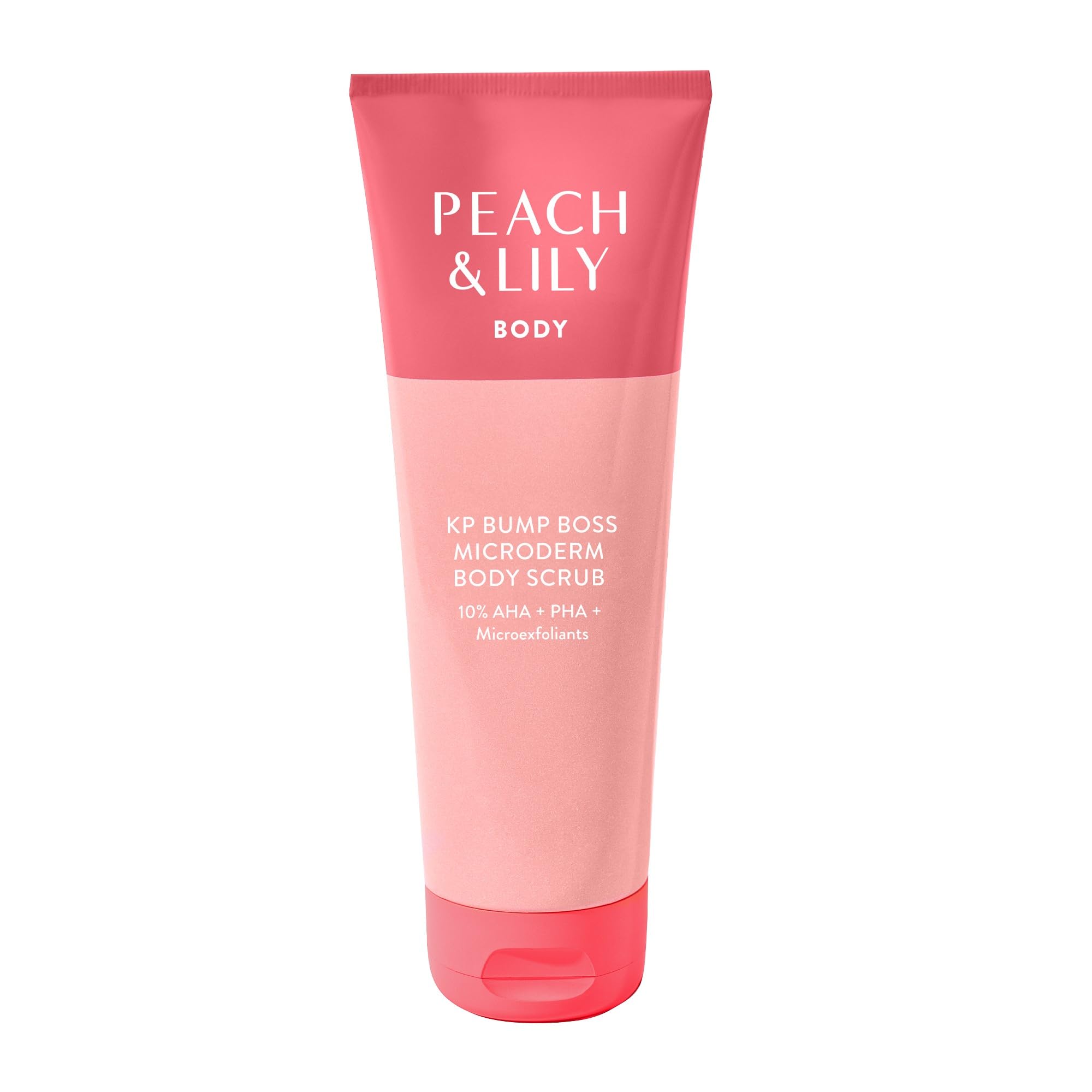 Peach & Lily KP Bump Boss scrub bottle for smooth skin after shower