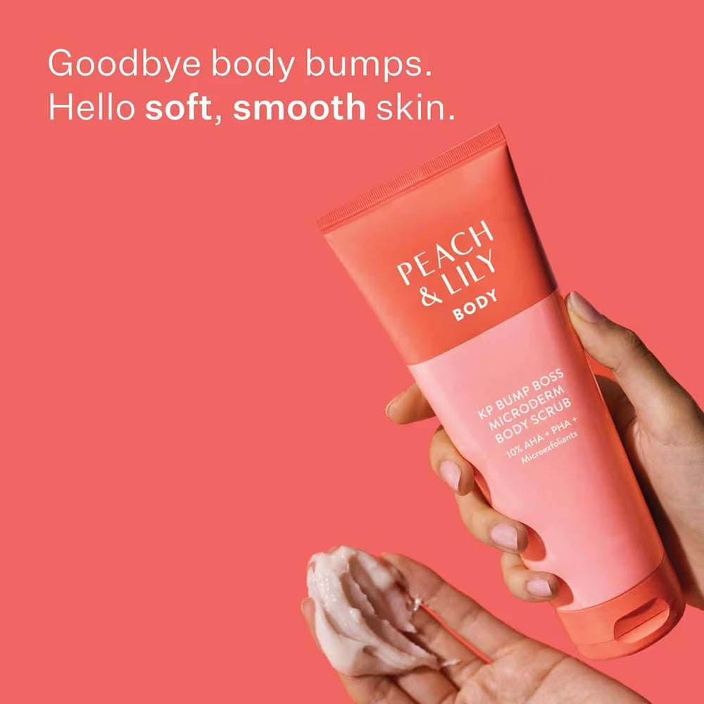 Peach & Lily KP Bump Boss scrub texture close-up showing microexfoliants