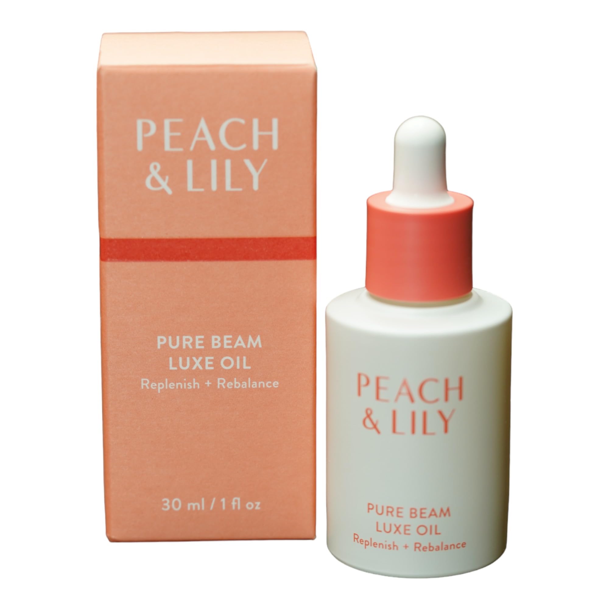 Peach & Lily Pure Beam Luxe Oil bottle close-up for radiant, balanced skin