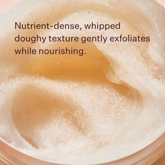 Close-up of whipped dough texture from Peach & Lily Rice Dough Scrub