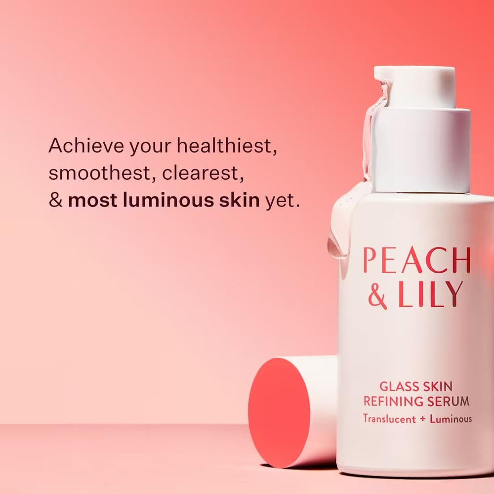 Peach & Lily serum-application-pump shows easy, precise dispensing for routine skincare.