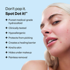 Peach Slices acne spot dots on face in 7mm size for precise coverage.
