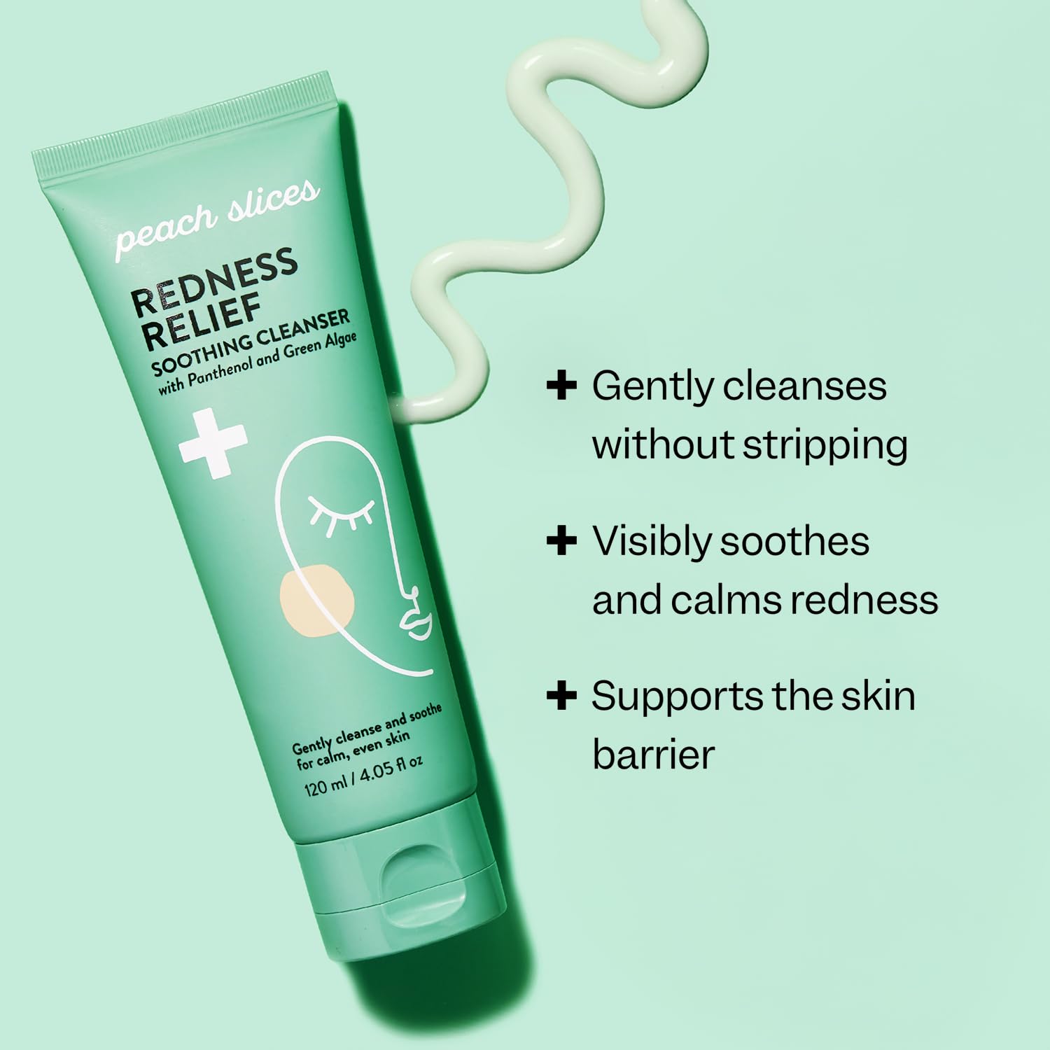 Peach Slices cleanser texture on hand demonstrates soothing cleansing and impurity removal