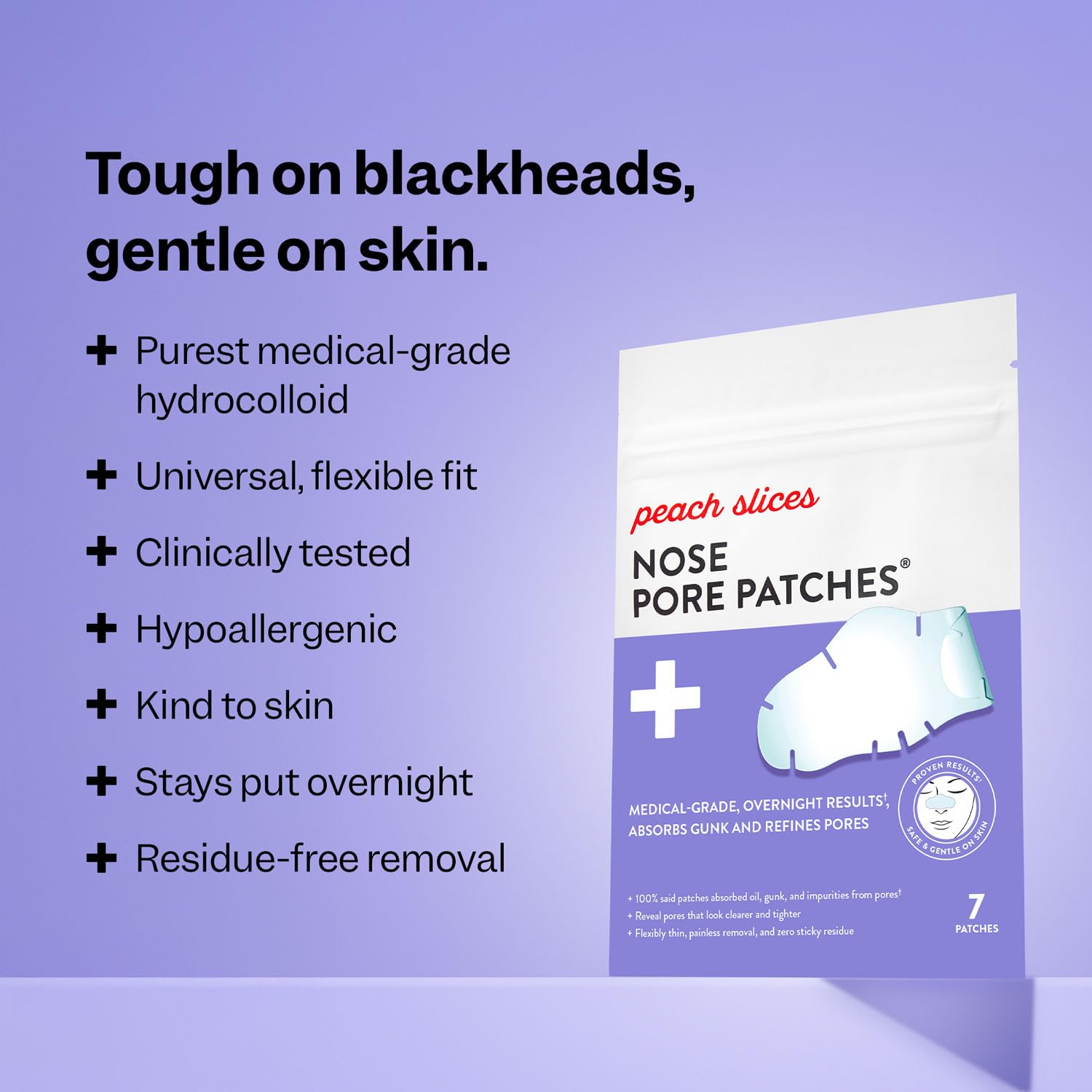 Peach Slices nose patch on nose demonstrates precise patch placement for oil absorption.