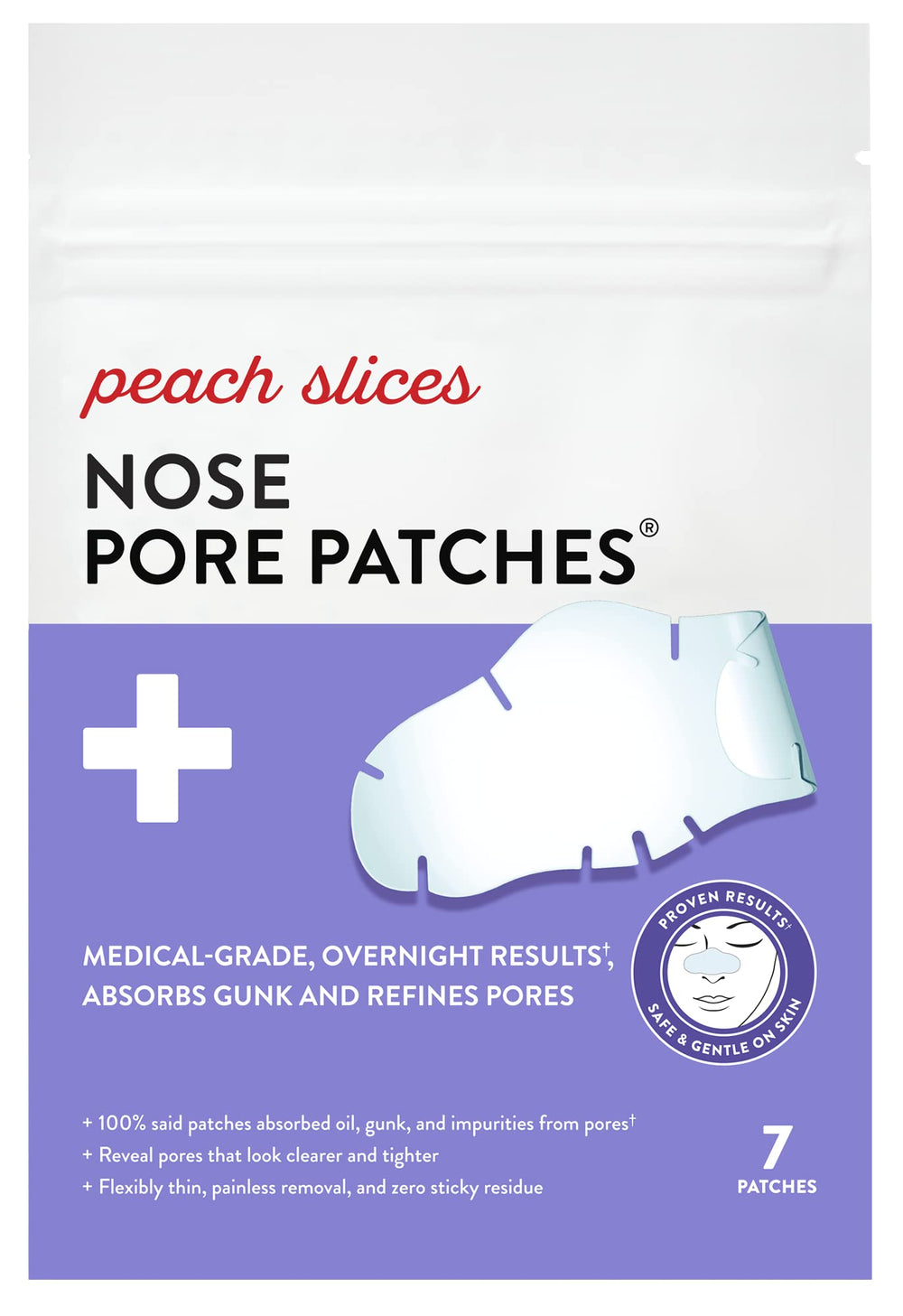 Peach Slices nose pore patches 7ct ready for easy overnight pore care.