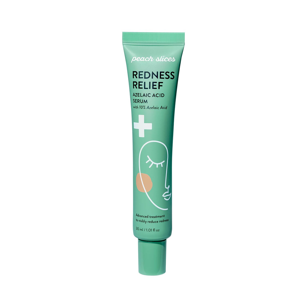 Peach Slices Redness Relief Serum bottle showing daily vegan skincare for even tone.