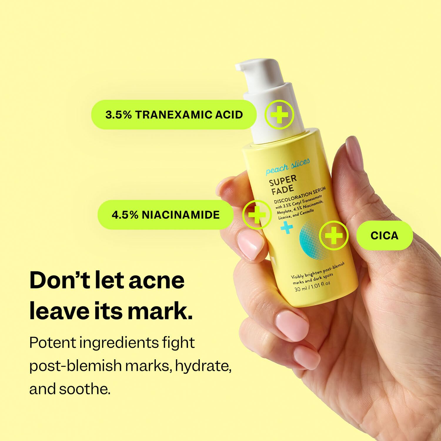 Peach Slices serum texture close-up shows silky, weightless feel