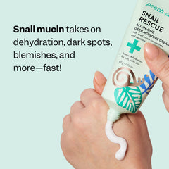 Peach Slices Snail Rescue cream in use demonstrates morning routine before sunscreen