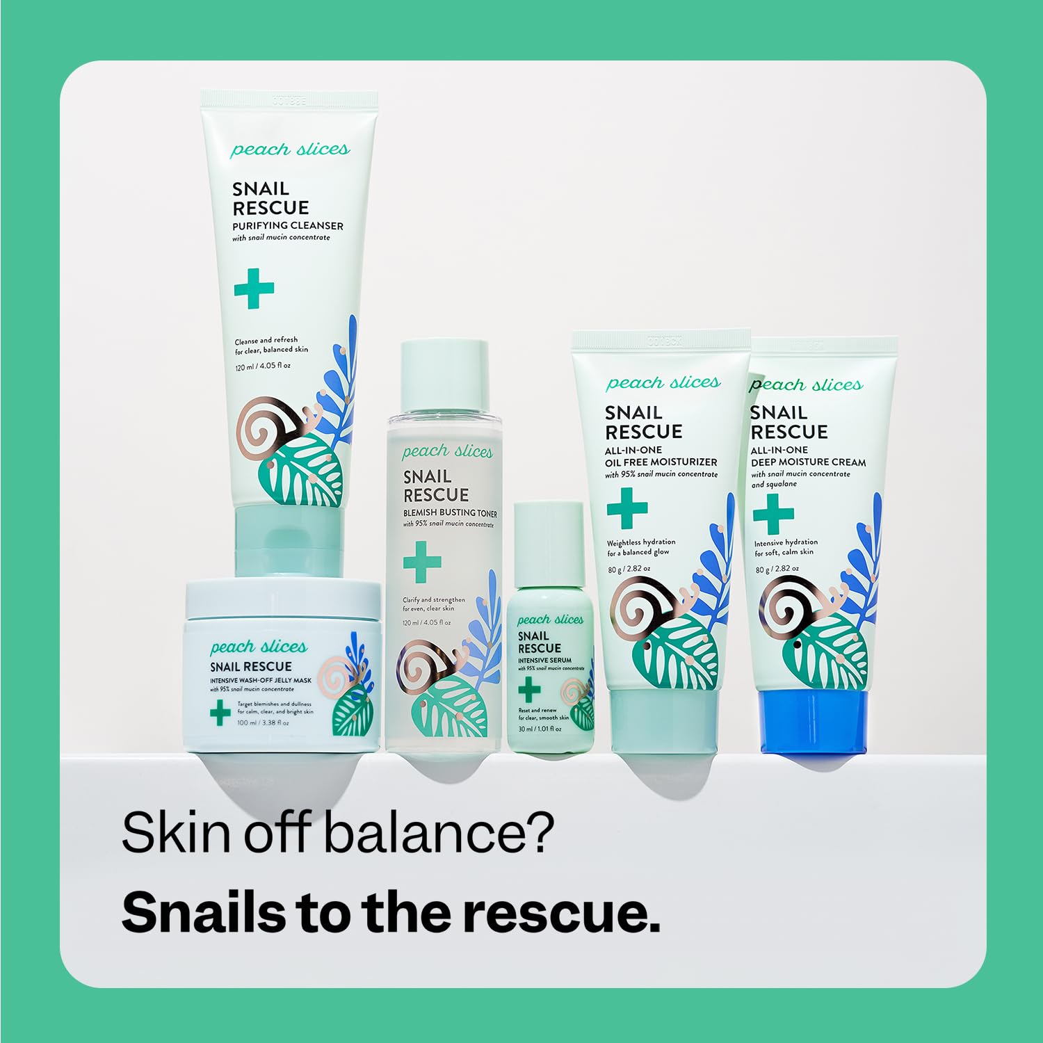 Peach Slices Snail Rescue Oil shown as a daily routine step.