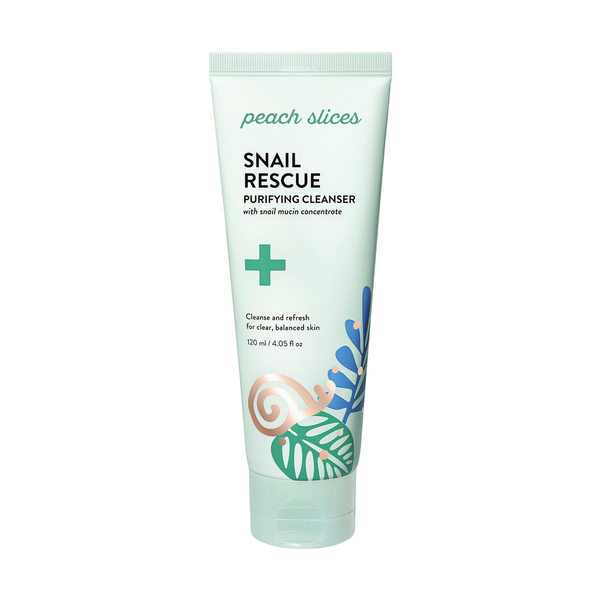 Peach Slices Snail Rescue Purifying Cleanser bottle front for clean skin prep
